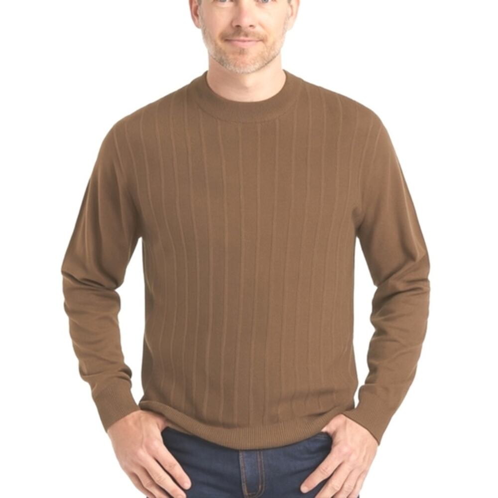 Vintage‎ Paul Fredrick Sweater Mens XXL 100% Silk Brown Knit Pullover Minimal